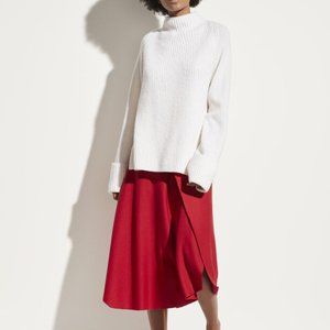Vince Asymmetric Drape Flannel Skirt